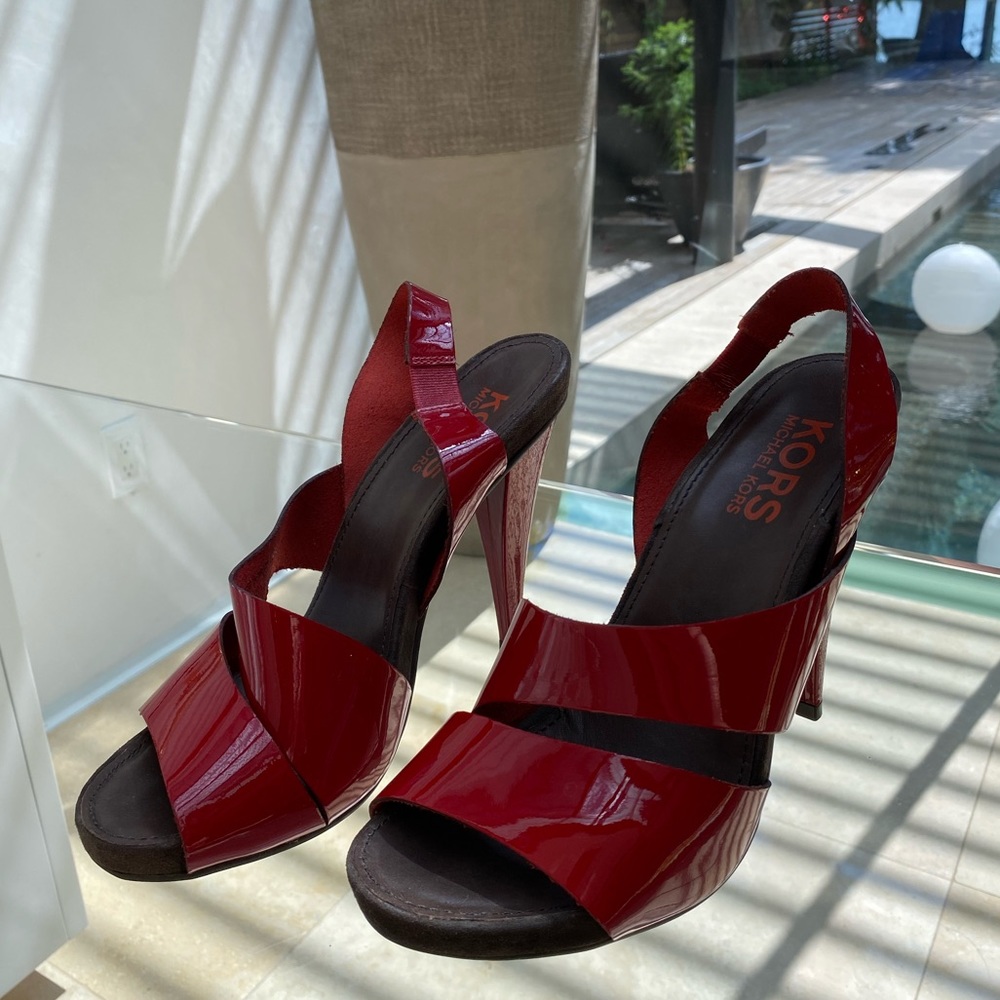 Michael Kors Patent Red Leather Sandals